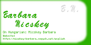 barbara micskey business card